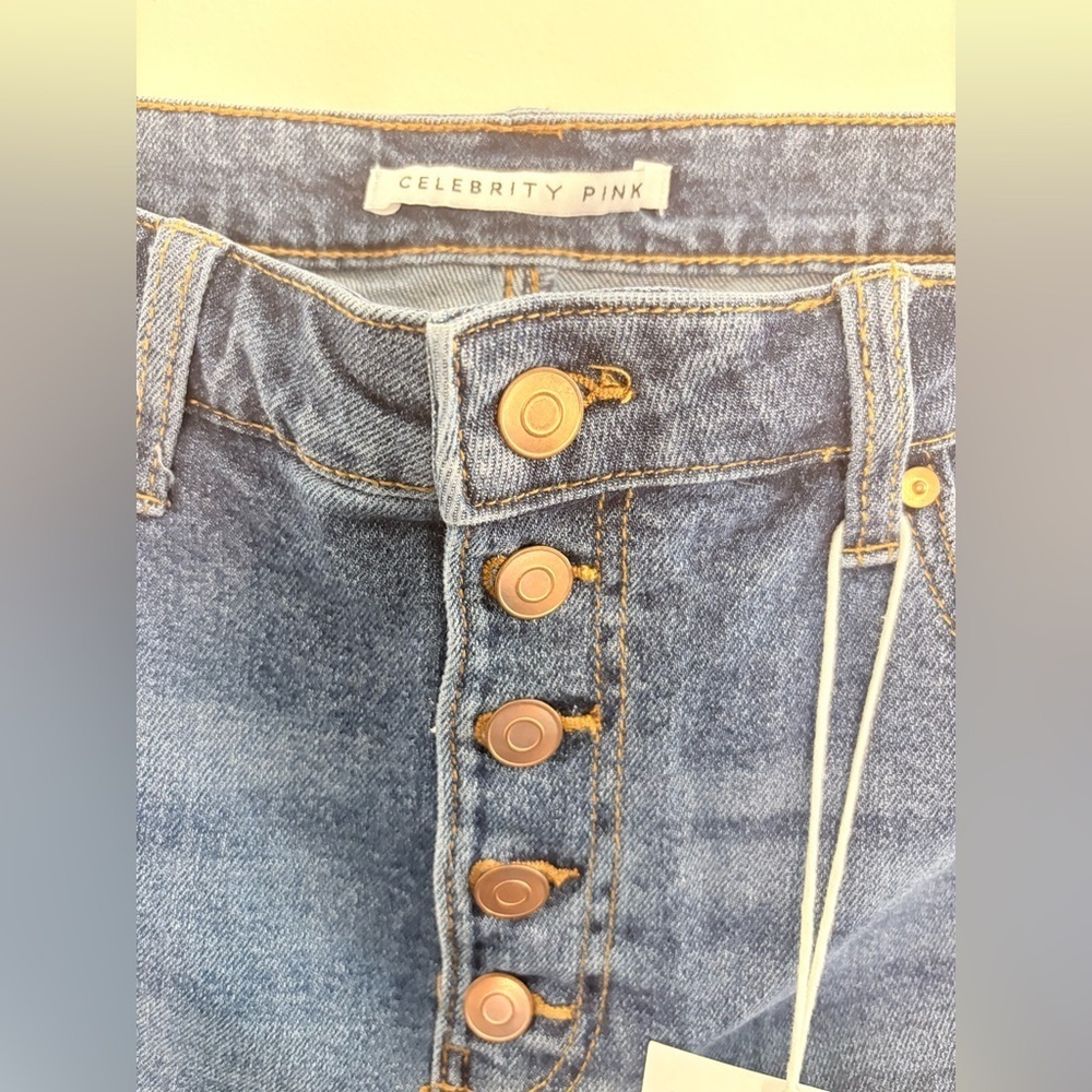 Celebrity Pink Blue Flare Wide Leg Jeans - Picture 6 of 11